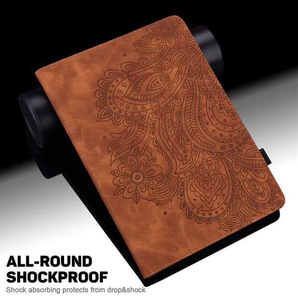 SKALO Samsung Tab A8 10.5 (2021/2022) Mandala Fodral - Brun
