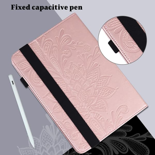 SKALO iPad 10.2 Mandala Flip Cover - Rosa guld