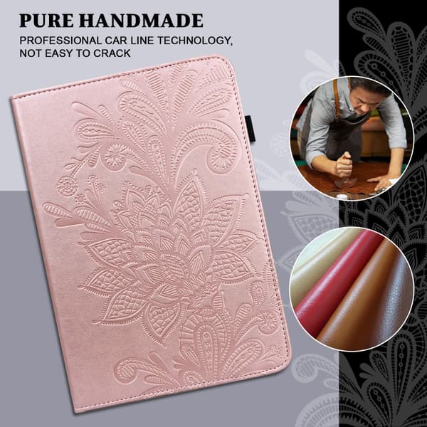 SKALO iPad 10.2 Mandala Flip Cover - Rosa guld