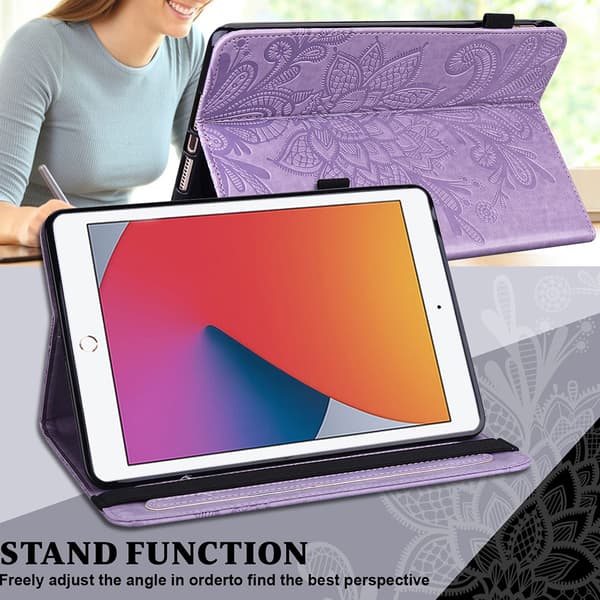 SKALO iPad 10.2 Mandala Flip Cover - Lilla