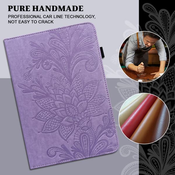 SKALO iPad 10.2 Mandala Flip Cover - Lilla