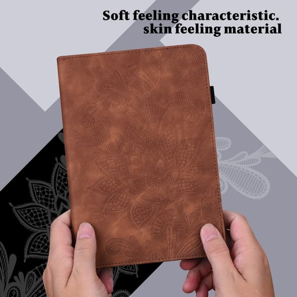 SKALO iPad 10.2 Mandala Flip Cover - Brun