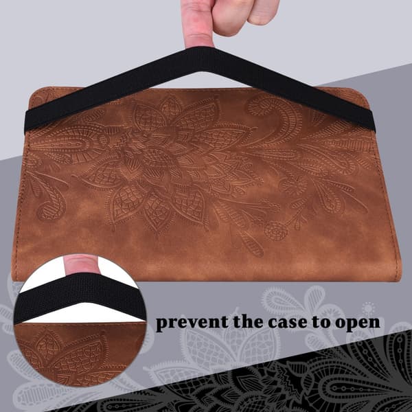 SKALO iPad 10.2 Mandala Flip Cover - Brun