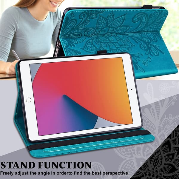 SKALO iPad 10.2 Mandala Flip Cover - Blå