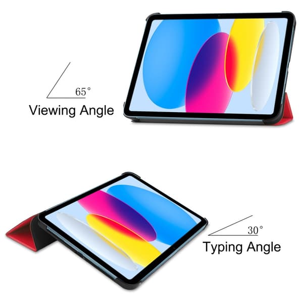 SKALO iPad 10.9 (2022) Trifold Suojakotelo - Punainen