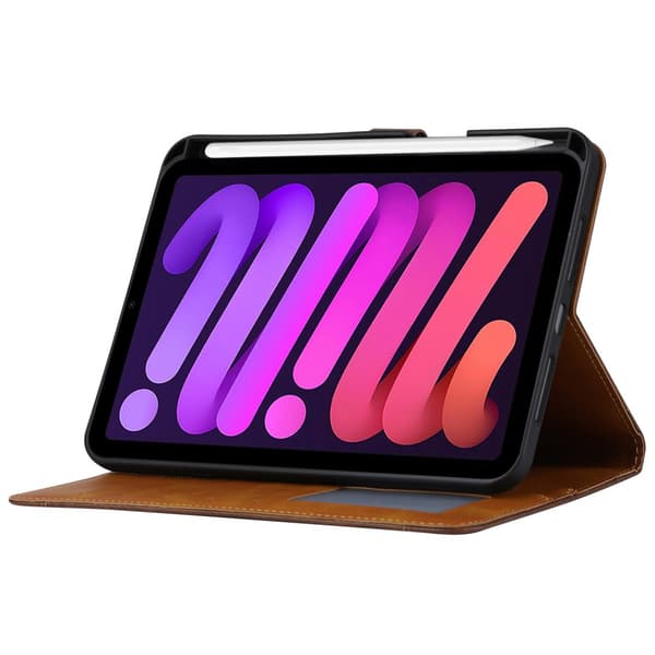 SKALO iPad 10.9 (2022) PU-læder pungetui med rum til penne - Sort