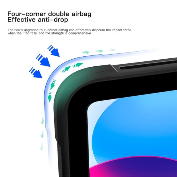 SKALO iPad 10.9 (2022) Hybrid Cover - Sort