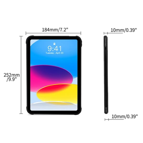 SKALO iPad 10.9 (2022) Hybrid Cover - Sort
