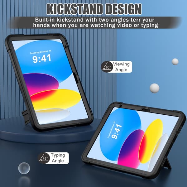 SKALO iPad 10.9 (2022) Extra Shockproof Armor Shockproof Cover - Sort
