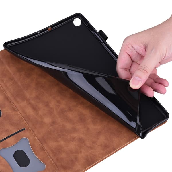 SKALO Samsung Tab S7/S8 PU-læder pungetui med rum til penne - Brun