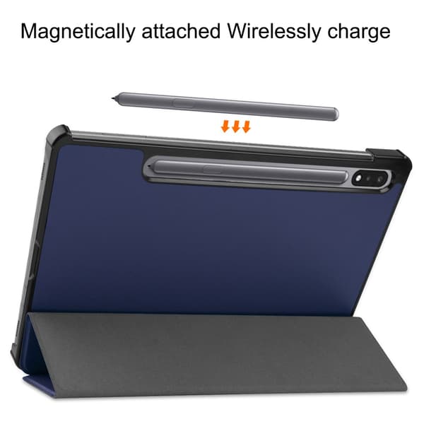 SKALO Samsung Tab S8 Trifold Suojakotelo - Tummansininen