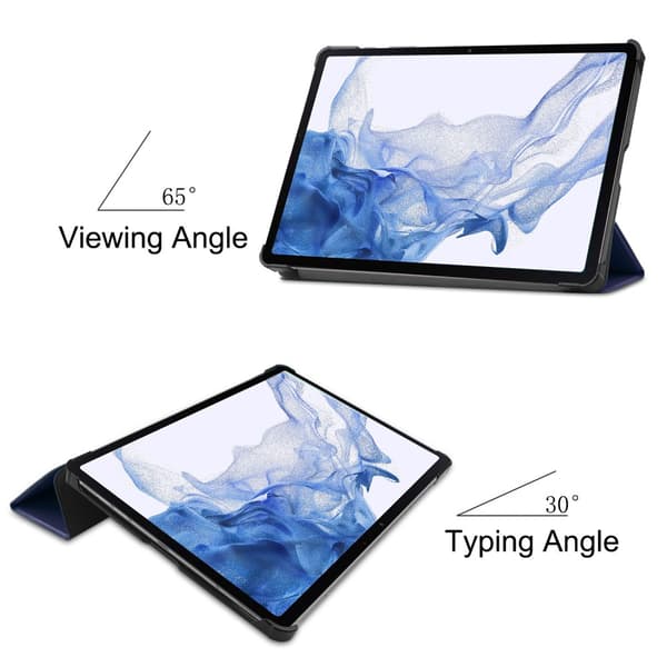 SKALO Samsung Tab S8 Trifold Suojakotelo - Tummansininen