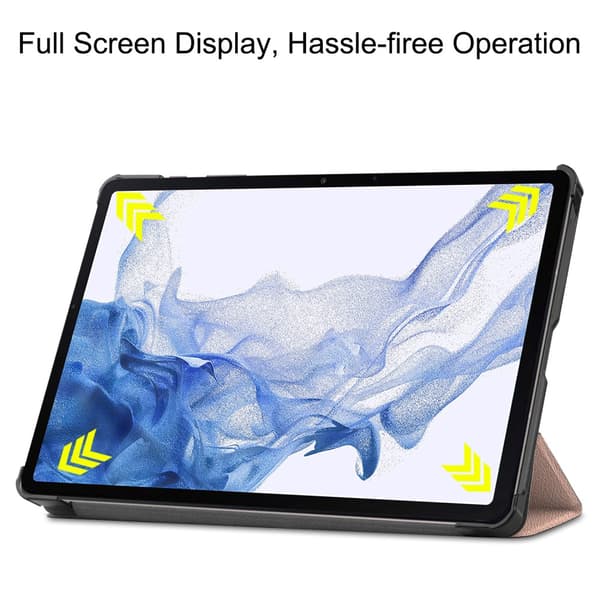 SKALO Samsung Tab S8 Trifold Flip Cover - Rosa guld