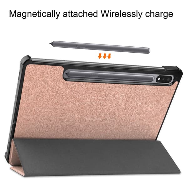SKALO Samsung Tab S8 Trifold Flip Cover - Rosa guld