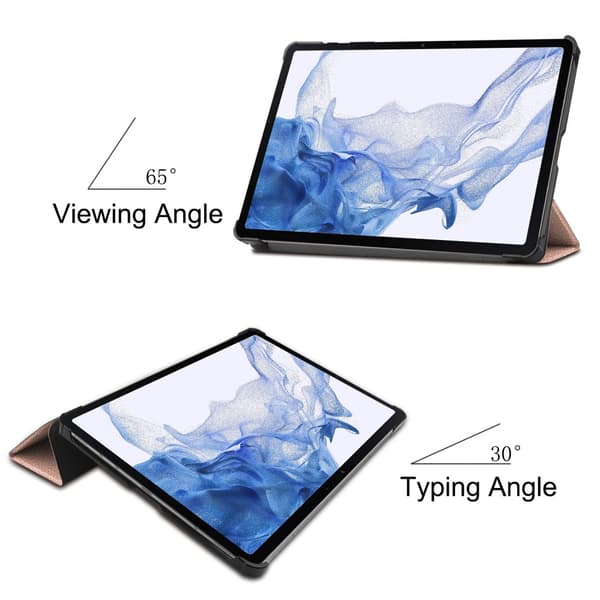 SKALO Samsung Tab S8 Trifold Flip Cover - Rosa guld