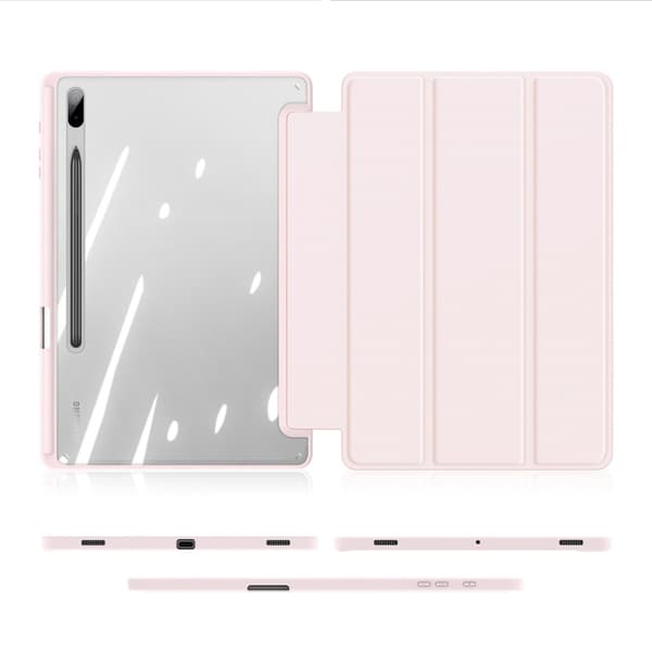 DUX DUCIS Samsung Tab S7+/S7 FE/S8+ TOBY Series Trifold Flip Cover - Pink