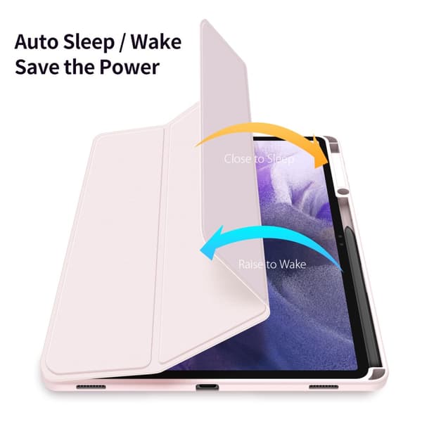 DUX DUCIS Samsung Tab S7+/S7 FE/S8+ TOBY Series Trifold Flip Cover - Pink