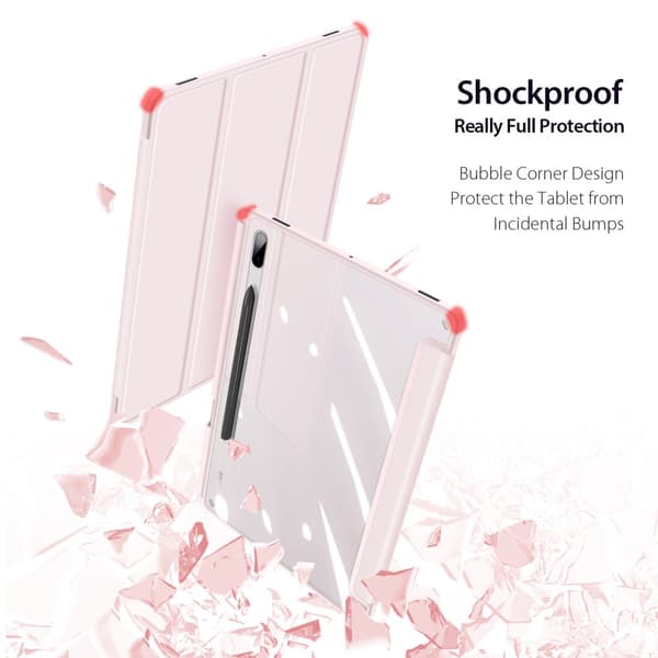 DUX DUCIS Samsung Tab S7+/S7 FE/S8+ TOBY Series Trifold Flip Cover - Pink