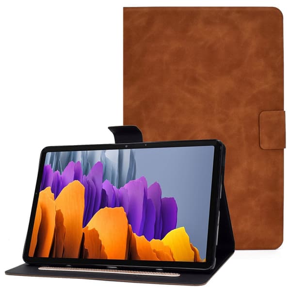 SKALO Samsung Tab S7/S8 PU-nahkainen Lompakkokotelo - Ruskea