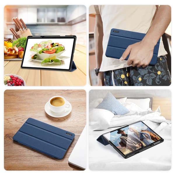 DUX DUCIS Samsung Tab S7+/S7 FE/S8+ DOMO Series Trifold Flip Cover - Blå