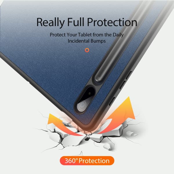 DUX DUCIS Samsung Tab S7+/S7 FE/S8+ DOMO Series Trifold Flip Cover - Blå