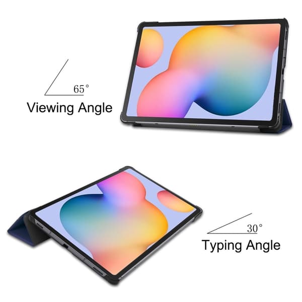 SKALO Samsung Tab S6 Lite Trifold Suojakotelo - Tummansininen