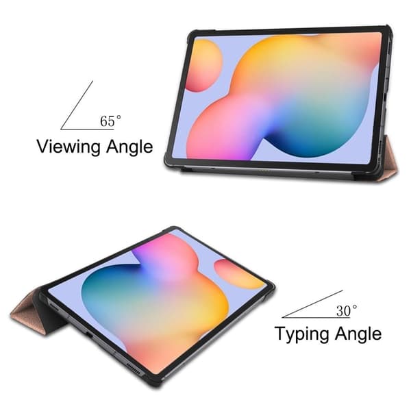 SKALO Samsung Tab S6 Lite Trifold Flip Cover - Rosa guld