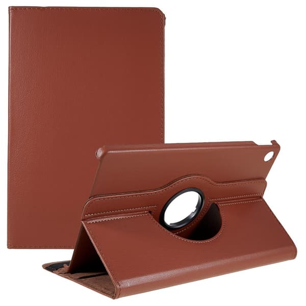 SKALO Lenovo Tab M10 Plus 10.6" (Gen 3) 360 Litchi Flip Cover - Brun