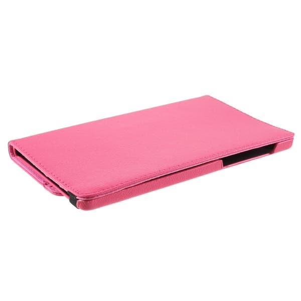 SKALO Samsung Tab A7 Lite 360 Litchi Fodral - Cerise