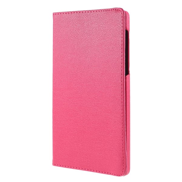 SKALO Samsung Tab A7 Lite 360 Litchi Fodral - Cerise