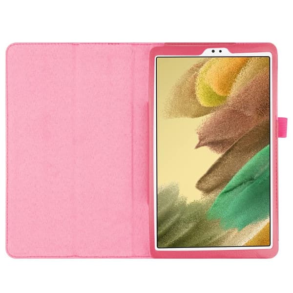 SKALO Samsung Tab A7 Lite Duofold Litchi Suojakotelo - Cerise