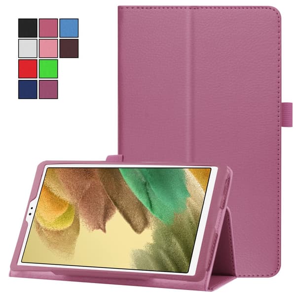 SKALO Samsung Tab A7 Lite Duofold Litchi Flip Cover - Lilla