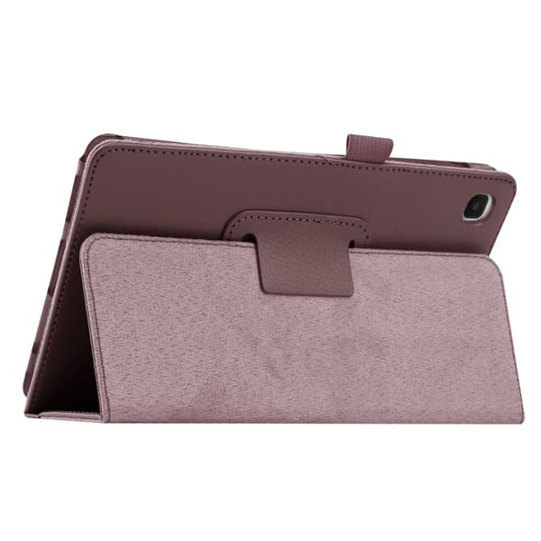 SKALO Samsung Tab A7 Lite Duofold Litchi Suojakotelo - Ruskea
