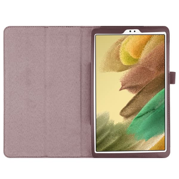 SKALO Samsung Tab A7 Lite Duofold Litchi Suojakotelo - Ruskea