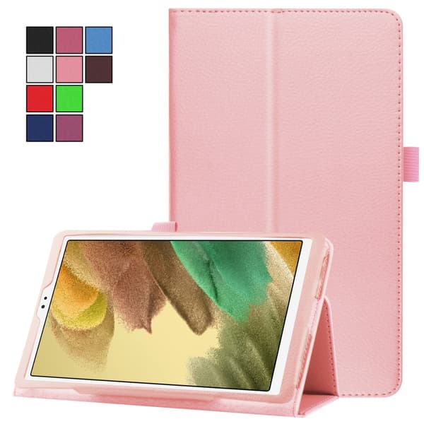 SKALO Samsung Tab A7 Lite Duofold Litchi Flip Cover - Pink