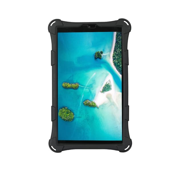 SKALO Samsung Tab A7 Lite Stødresistent Armor silikone Cover med skulderrem - Sort