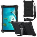 Miniatyrbillede 1 af 6: SKALO Samsung Tab A7 Lite Stødresistent Armor silikone Cover med skulderrem - Sort
