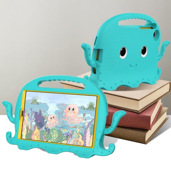 SKALO Samsung Tab A7 Lite 3D Cartoon Barnskal - Turkos
