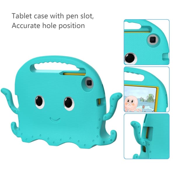 SKALO Samsung Tab A7 Lite 3D Cartoon Barnskal - Turkos