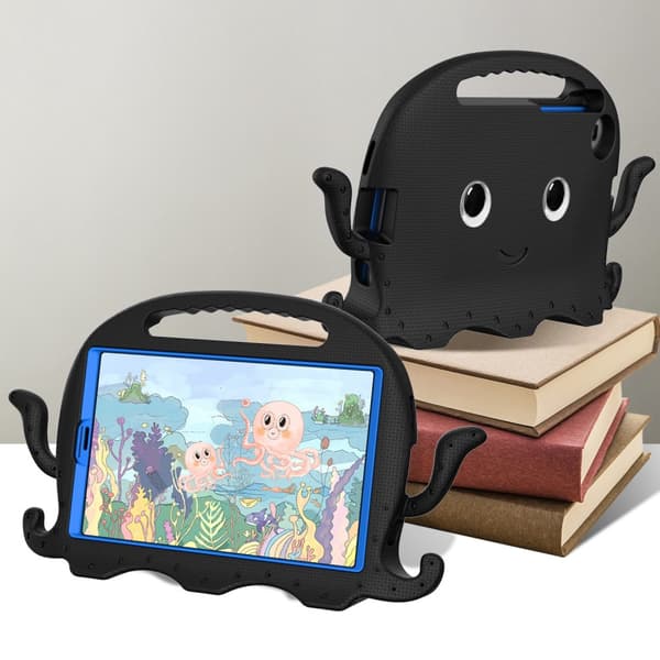 SKALO Samsung Tab A7 Lite 3D Cartoon børns cover - Sort