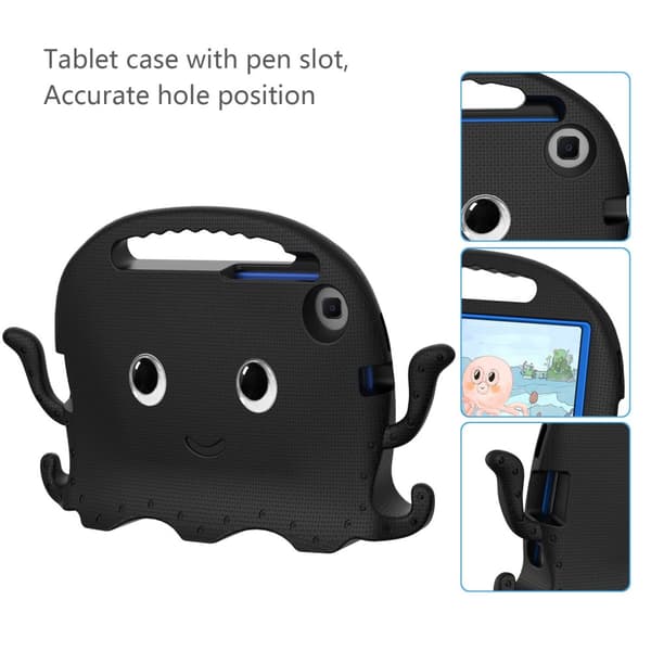 SKALO Samsung Tab A7 Lite 3D Cartoon børns cover - Sort