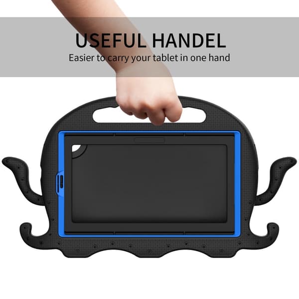 SKALO Samsung Tab A7 Lite 3D Cartoon børns cover - Sort