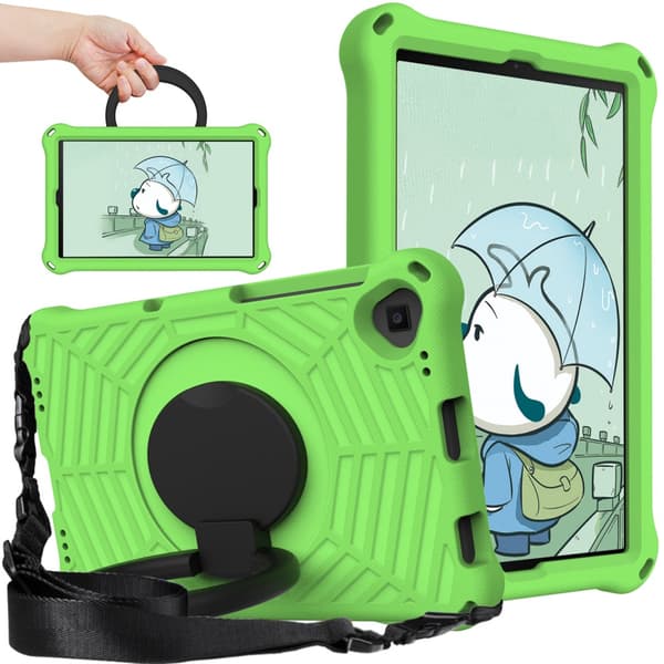 SKALO Lenovo Tab M10 FHD Plus 10.3" Ekstra stødsikker Armor Spider Mesh Cover med skulderrem - Grøn