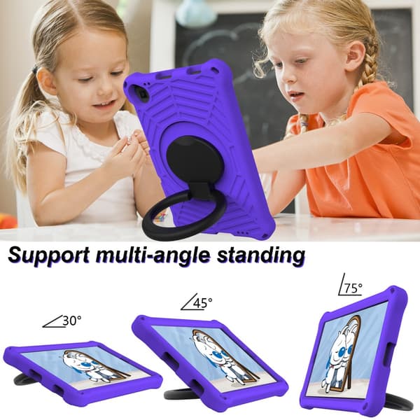 SKALO Lenovo Tab M10 FHD Plus 10.3" Extra Shock Resistant Armor Spider Mesh kuori olkahihnalla - Violetti