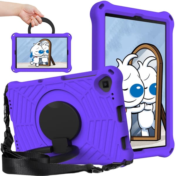SKALO Lenovo Tab M10 FHD Plus 10.3" Extra Shock Resistant Armor Spider Mesh kuori olkahihnalla - Violetti
