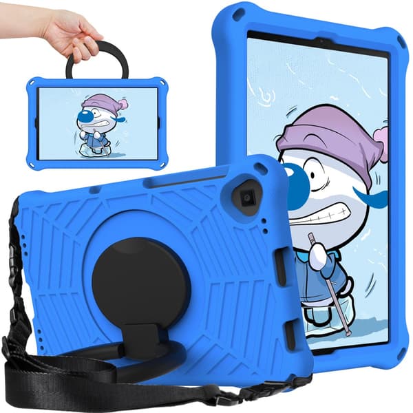 SKALO Lenovo Tab M10 FHD Plus 10.3" Ekstra stødsikker Armor Spider Mesh Cover med skulderrem - Blå