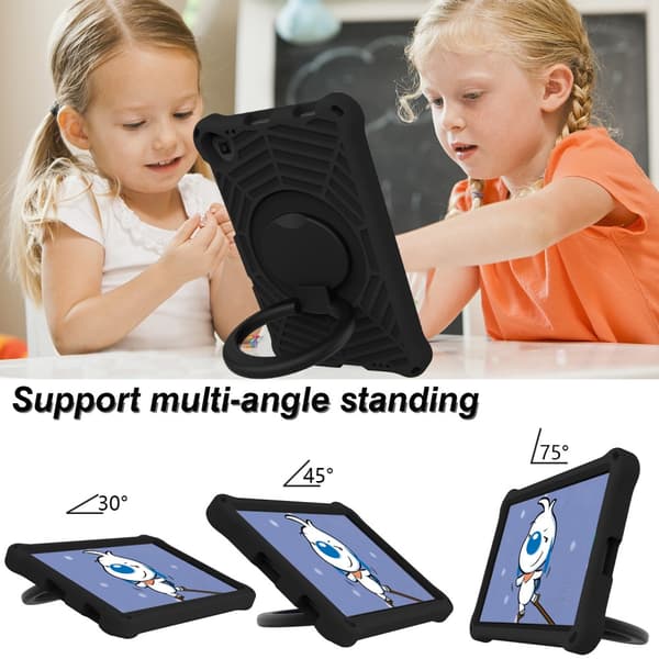 SKALO Lenovo Tab M10 FHD Plus 10.3" Extra Stöttåligt Armor Spindelnät Skal med Axelrem - Svart