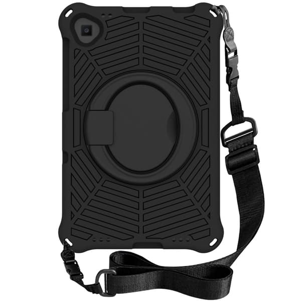 SKALO Lenovo Tab M10 FHD Plus 10.3" Extra Stöttåligt Armor Spindelnät Skal med Axelrem - Svart