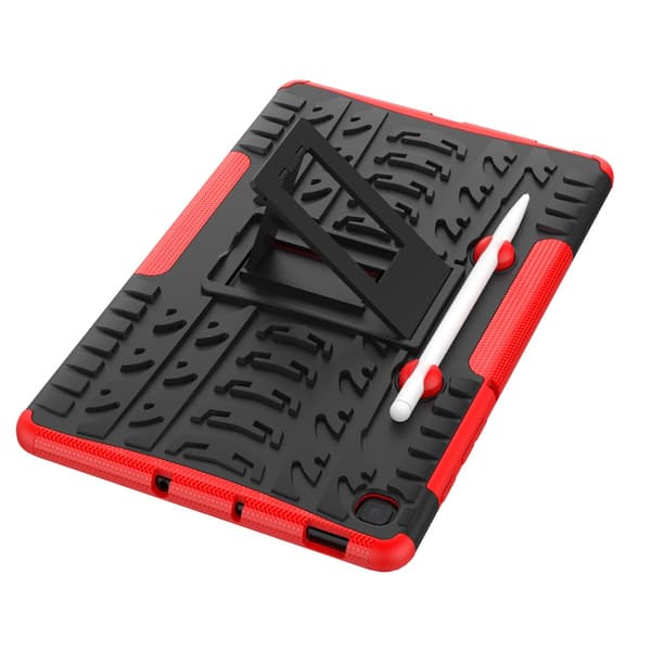 SKALO Samsung Tab S6 Lite Armor Tire Hybrid Suojakuori - Punainen