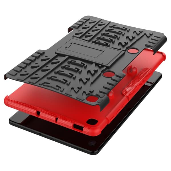 SKALO Samsung Tab S6 Lite Armor Tire Hybrid Suojakuori - Punainen